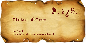 Miskei Áron névjegykártya